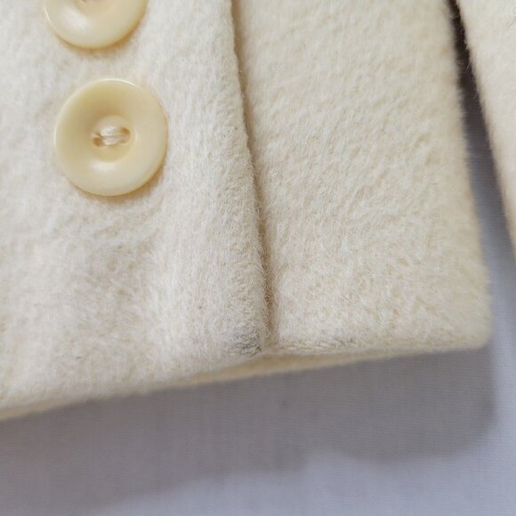 Talbots Petites Angora Rabbit Hair Wool Blazer Size SP Yellow Lined Flap Pockets - Picture 10 of 10